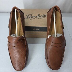 Florsheim Mens Lago Penny Driver Cognac Brown Leather Size 14M New In Box